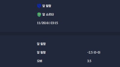 2025-11-26 [AFC Champions League Elite] 알 힐랄 VS 알 쇼르타 분석