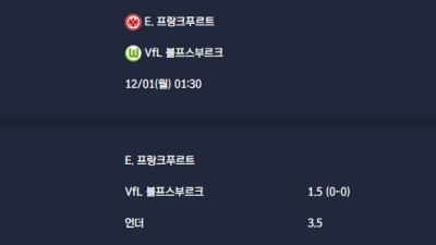 2025-12-01 [Bundesliga] E. 프랑크푸르트 VS VfL 볼프스부르크 분석