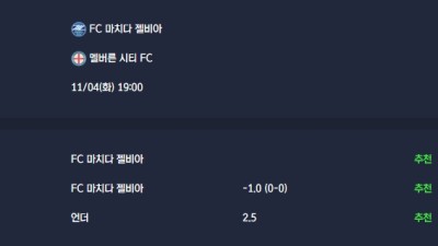 2025-11-04 [AFC Champions League Elite] FC 마치다 젤비아 VS 멜버른 시티 FC 분석