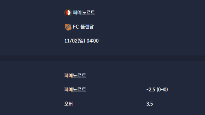 2025-11-02 [Eredivisie] 페예노르트 VS FC 폴렌담 분석
