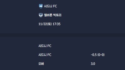 2025-11-22 [A-League] 시드니 FC VS 멜버른 빅토리 분석