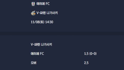 2025-11-08 [J-League Division 2] 에히메 FC VS V-파렌 나가사키 분석