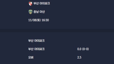 2025-11-08 [K2 League] 부산 아이파크 VS 충남 아산 분석