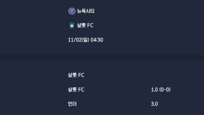 2025-11-02 [Major League Soccer] 뉴욕시티 VS 샬롯 FC 분석