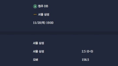 2025-11-20 [Korean Basketball League] 원주 DB VS 서울 삼성 분석