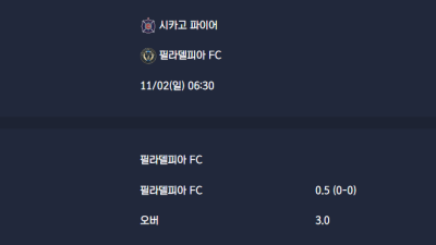 2025-11-02 [Major League Soccer] 시카고 파이어 VS 필라델피아 FC 분석