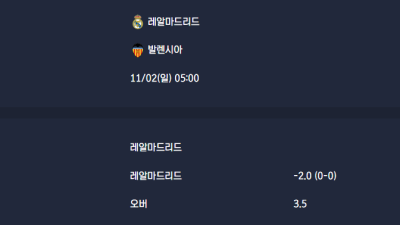 2025-11-02 [LaLiga] 레알마드리드 VS 발렌시아 분석