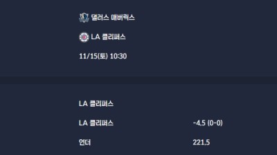 2025-11-15 [NBA] 댈러스 매버릭스 VS LA 클리퍼스 분석