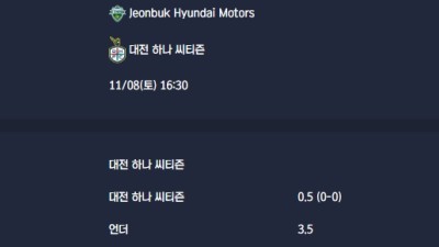 2025-11-08 [K League Classic] 전북 현대 모터스 VS 대전 하나 씨티즌 분석