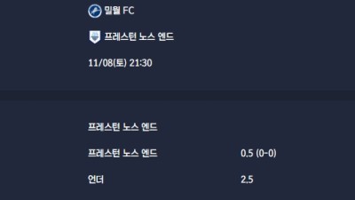 2025-11-08 [The Championship] 밀월 FC VS 프레스턴 노스 엔드 분석