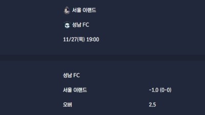 2025-11-27 [K2 League] 서울 이랜드 VS 성남 FC 분석