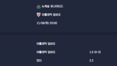 2025-11-06 [UEFA Champions League] 뉴캐슬 유나이티드 VS 아틀레틱 빌바오 분석