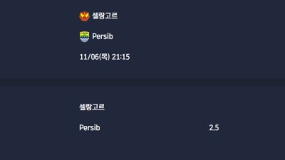 2025-11-06 [AFC Champions League Two] 셀랑고르 VS Persib 분석