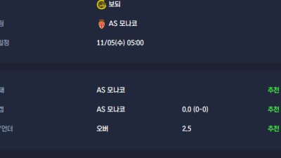 2025-11-05 [UEFA Champions League] 보되 VS AS 모나코 분석