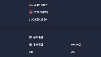 2025-11-29 [Bundesliga] 유니온 베를린 VS FC 하이덴하임 분석