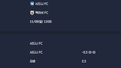 2025-11-09 [A-League] 시드니 FC VS 맥아서 FC 분석