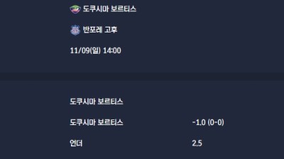 2025-11-09 [J-League Division 2] 도쿠시마 보르티스 VS 반포레 고후 분석