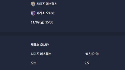 2025-11-09 [J1 League] 시미즈 에스펄스 VS 세레소 오사카 분석