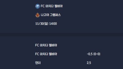 2025-11-30 [J1 League] FC 마치다 젤비아 VS 나고야 그램퍼스 분석