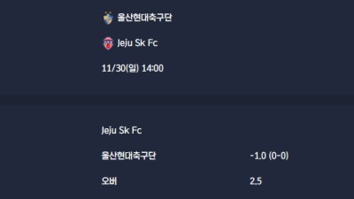 2025-11-30 [K League Classic] 울산현대축구단 VS Jeju Sk Fc 분석