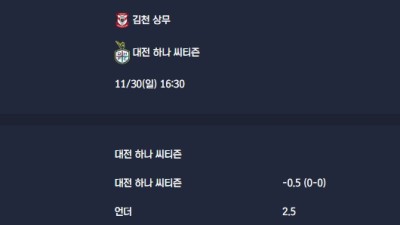 2025-11-30 [K League Classic] 김천 상무 VS 대전 하나 씨티즌 분석