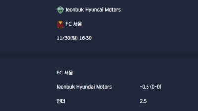 2025-11-30 [K League Classic] Jeonbuk Hyundai Motors VS FC 서울 분석