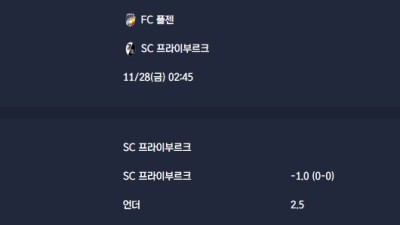 2025-11-28 [UEFA Europa League] FC 플젠 VS SC 프라이부르크 분석