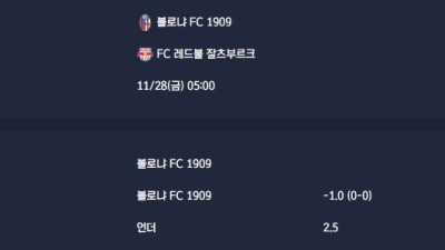 2025-11-28 [UEFA Europa League] 볼로냐 FC 1909 VS FC 레드불 잘츠부르크 분석