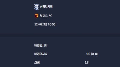 2025-12-02 [The Championship] 버밍엄시티 VS 왓포드 FC 분석