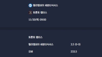 2025-11-20 [NBA] 필라델피아 세븐티식서스 VS 토론토 랩터스 분석