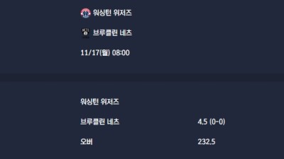 2025-11-17 [NBA] 워싱턴 위저즈 VS 브루클린 네츠 분석