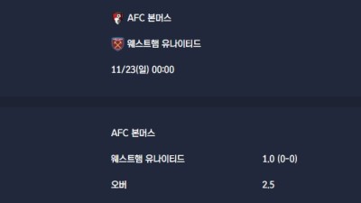 2025-11-23 [Premier League] AFC 본머스 VS 웨스트햄 유나이티드 분석
