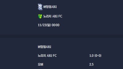 2025-11-23 [The Championship] 버밍엄시티 VS 노리치 시티 FC 분석