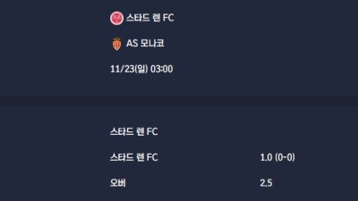 2025-11-23 [Ligue 1] 스타드 렌 FC VS AS 모나코 분석