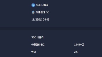 2025-11-23 [Serie A] SSC 나폴리 VS 아틀란타 BC 분석