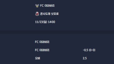 2025-11-23 [J-League Division 2] FC 이마바리 VS 콘사도레 삿포로 분석