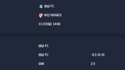 2025-11-23 [K2 League] 성남 FC VS 부산 아이파크 분석