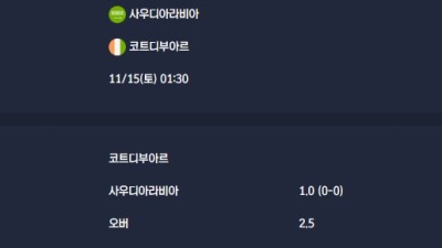 2025-11-15 [Friendlies National Teams] 사우디아라비아 VS 코트디부아르 분석