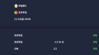 2025-11-14 [World Cup 2026 Qualification Europe] 아일랜드 VS 포르투갈 분석