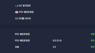 2025-11-10 [Eredivisie] AZ 알크마르 VS PSV 에인트호번 분석