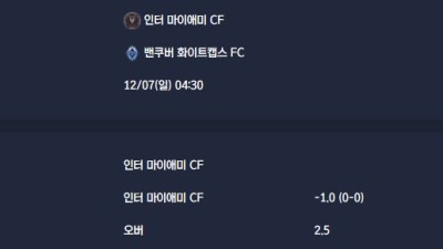 2025-12-07 [Major League Soccer] 인터 마이애미 CF VS 밴쿠버 화이트캡스 FC 분석