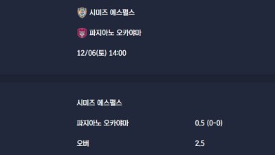 2025-12-06 [J1 League] 시미즈 에스펄스 VS 파지아노 오카야마 분석