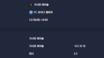 2025-12-06 [J1 League] 가시와 레이솔 VS FC 마치다 젤비아 분석