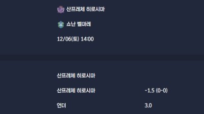2025-12-06 [J1 League] 산프레체 히로시마 VS 쇼난 벨마레 분석