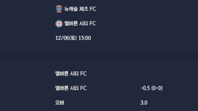 2025-12-06 [A-League] 뉴캐슬 제츠 FC VS 멜버른 시티 FC 분석