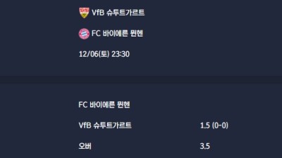 2025-12-06 [Bundesliga] VfB 슈투트가르트 VS FC 바이에른 뮌헨 분석