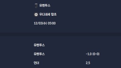 2025-12-03 [Coppa Italia] 유벤투스 VS 우디네세 칼초 분석