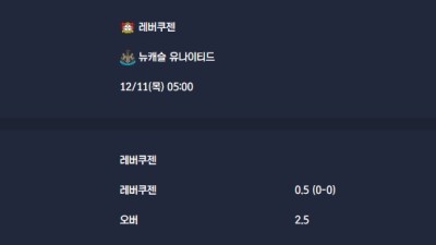 2025-12-11 [UEFA Champions League] 레버쿠젠 VS 뉴캐슬 유나이티드 분석