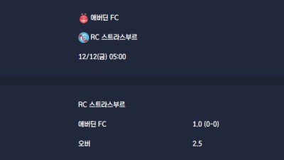 2025-12-12 [UEFA Conference League] 애버딘 FC VS RC 스트라스부르 분석