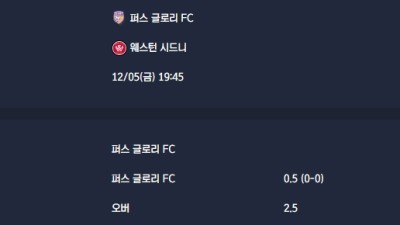 2025-12-05 [A-League] 퍼스 글로리 FC VS 웨스턴 시드니 분석